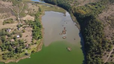 Bulgaristan 'ın Pernik Bölgesi, Pchelina Reservoir havadan görüşü