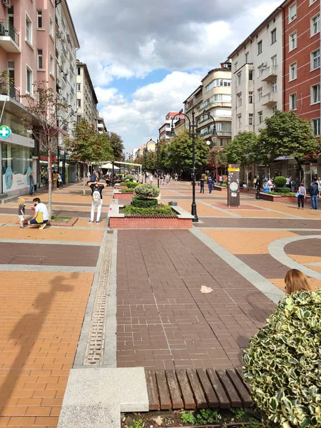 Sofia Bulgaria Septiembre 2020 Caminando Por Boulevard Vitosha Ciudad Sofía —  Fotos de Stock