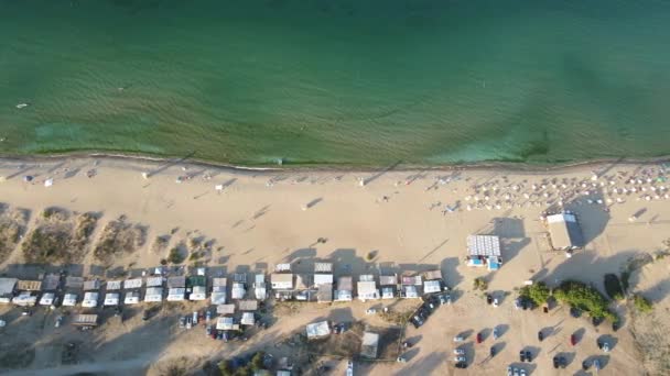 Vedere Aeriană Plajei Gradina Grădină Lângă Orașul Sozopol Regiunea Burgas — Videoclip de stoc