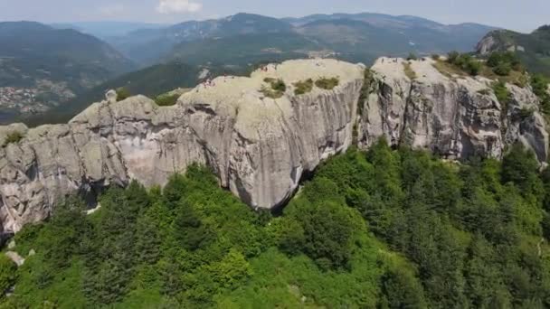 Flygfoto Över Belintash Antik Fristad Tillägnad Guden Sabazios Rhodope Mountains — Stockvideo