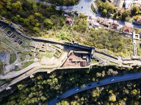 Aerial View Ruins Capital City Second Bulgarian Empire Középkori Erődítmény — Stock Fotó