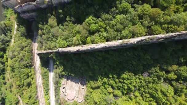 Aerial View Rock Formations Ritlite Iskar River Gorge Balkan Mountains — Stock Video