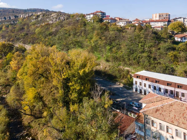 Vista Aérea Surpreendente Centro Cidade Lovech Bulgária — Fotografia de Stock