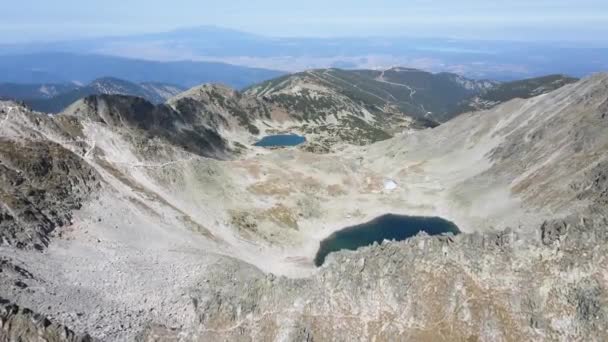 Vue Aérienne Lac Glace Ledenoto Près Pic Musala Montagne Rila — Video