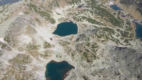 Pemandangan Udara Danau Musalenski Gunung Rila Bulgaria — Stok Video