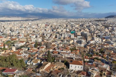 ATİNA, GREECE - 20 HAZİRAN 2017: Akropolis 'ten Atina, Attica, Yunanistan' a Panorama