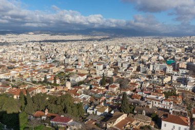 ATİNA, GREECE - 20 HAZİRAN 2017: Akropolis 'ten Atina, Attica, Yunanistan' a Panorama