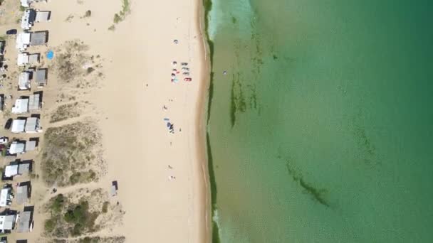 Vedere Aeriană Plajei Gradina Grădină Lângă Orașul Sozopol Regiunea Burgas — Videoclip de stoc