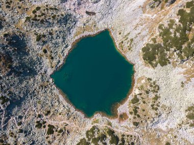 Aerial view of Musalenski lakes, Rila mountain, Bulgaria clipart