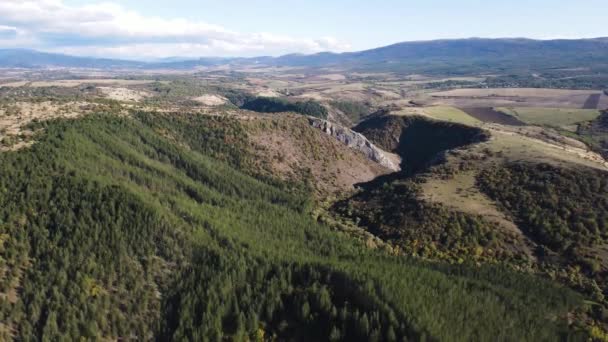 Вид Ущелину Річки Нішава Балканські Гори Болгарія — стокове відео
