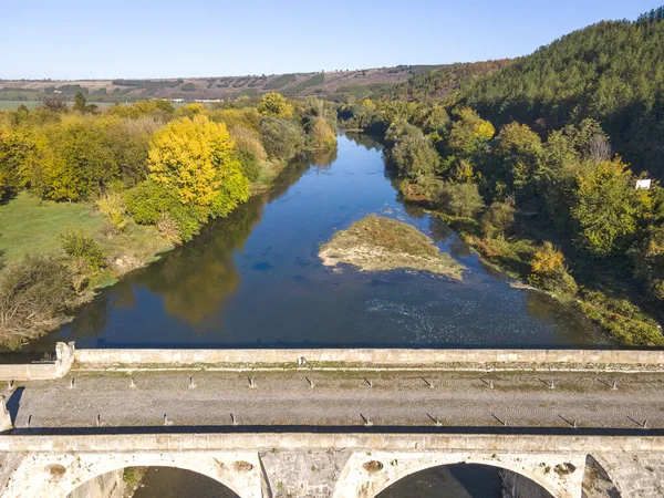 Veduta Aerea Del Ponte Ottocentesco Sul Fiume Yantra Noto Come — Foto Stock