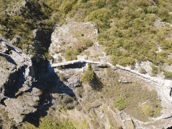 Luchtfoto Van Ruïnes Van Anevsko Boerenburcht Nabij Stad Sopot Regio — Stockfoto