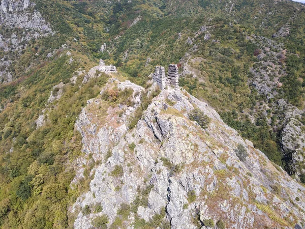 Vista Aérea Das Ruínas Fortaleza Anevsko Kale Perto Cidade Sopot — Fotografia de Stock