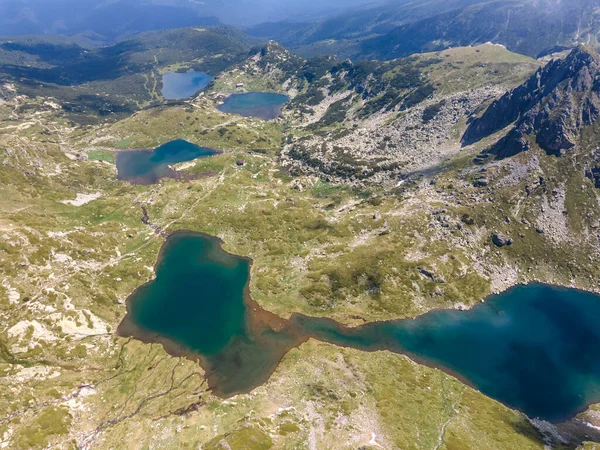Vue Aérienne Imprenable Sur Les Sept Lacs Rila Montagne Rila — Photo