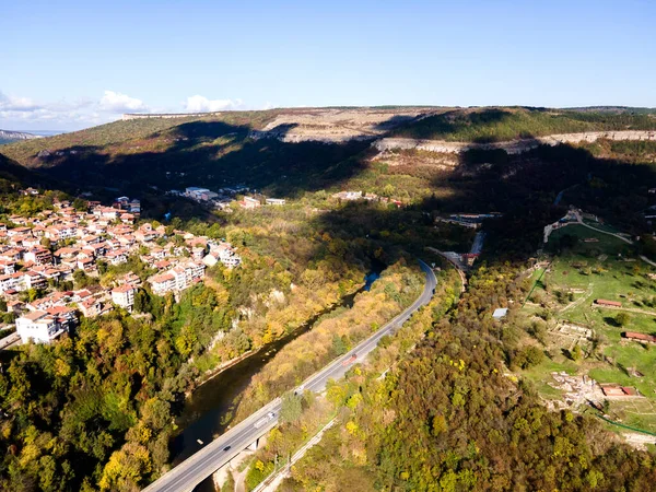 Fantastisk Flygfoto Över Staden Veliko Tarnovo Bulgarien — Stockfoto