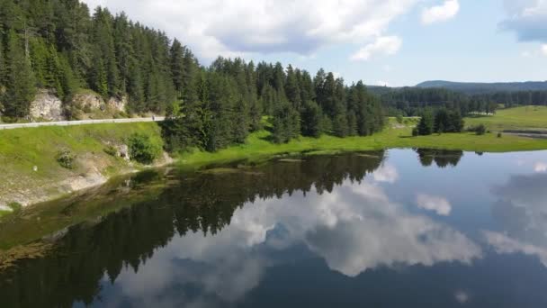 Flygfoto Över Beglika Reservoir Pazardzhik Region Bulgarien — Stockvideo