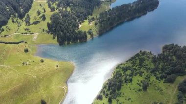 Bulgaristan 'ın Smolyan Bölgesi, Dospat Reservoir hava manzarası