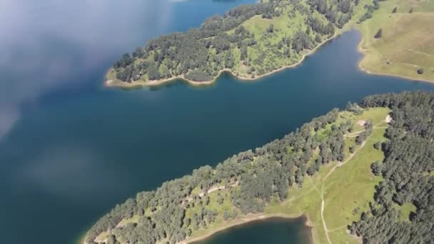 Αεροφωτογραφία Του Dospat Reservoir Smolyan Region Βουλγαρία — Αρχείο Βίντεο