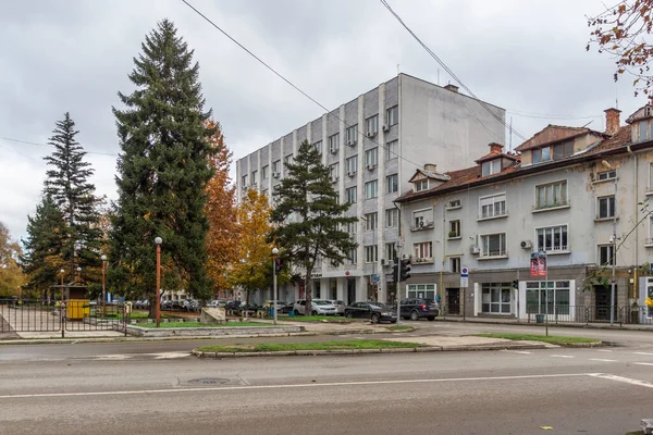 Montana Bulgária Novembro 2020 Edifício Típico Rua Centro Cidade Montana — Fotografia de Stock