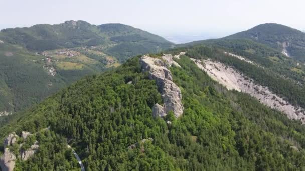 Letecký Pohled Belintash Starobylé Útočiště Věnované Bohu Sabazios Rhodope Mountains — Stock video