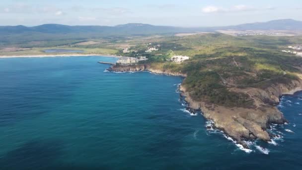 Vista Aerea Capo Agalina Località Dyuni Regione Burgas Bulgaria — Video Stock