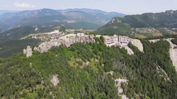 Aerial View Belintash Ancient Sanctuary Dedicated God Sabazios Rhodope Mountains — Stock Video