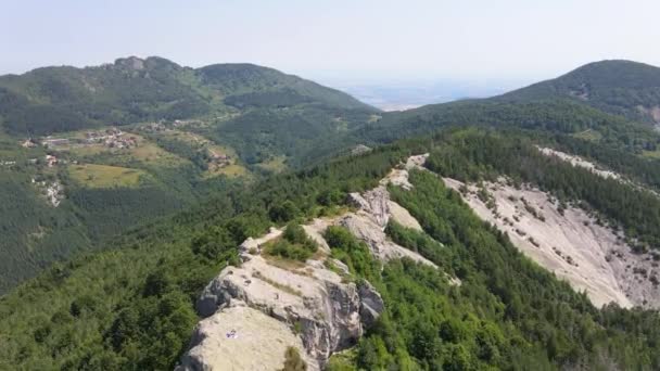 Flygfoto Över Belintash Antik Fristad Tillägnad Guden Sabazios Rhodope Mountains — Stockvideo