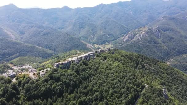 Flygfoto Över Belintash Antik Fristad Tillägnad Guden Sabazios Rhodope Mountains — Stockvideo