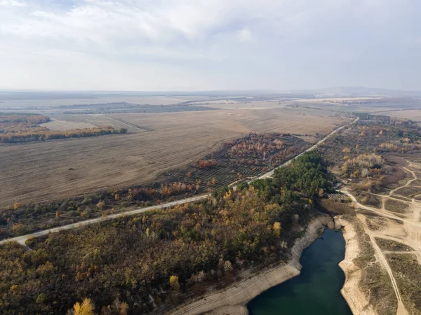 Vista Aérea Del Embalse Pyasachnik Arenisca Montaña Sredna Gora Región —  Fotos de Stock