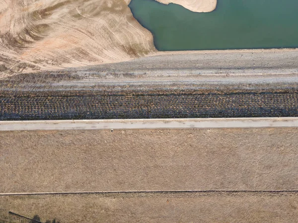 Vista Aérea Del Embalse Pyasachnik Arenisca Montaña Sredna Gora Región —  Fotos de Stock