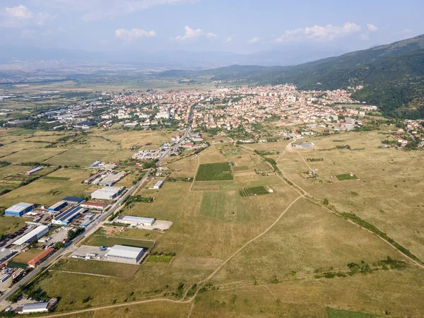 Flygfoto Över Petrich Valley Blagoevgrad Region Bulgarien — Stockfoto