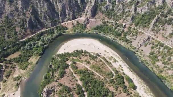 Vista Aérea Arda River Meander Ivaylovgrad Reservoir Bulgária — Vídeo de Stock