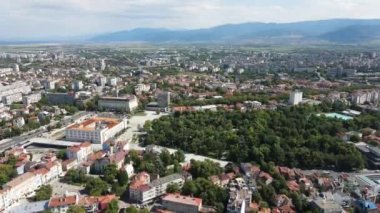 Bulgaristan 'ın Filibe kentinin şaşırtıcı hava manzarası 