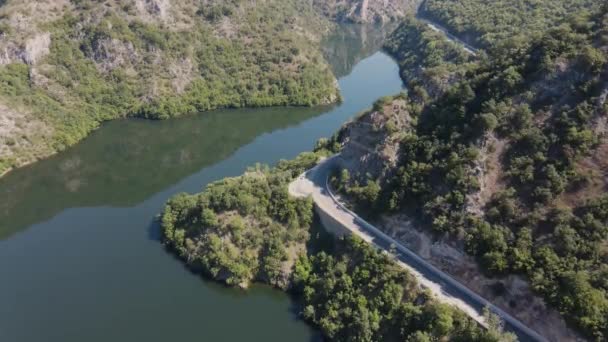 Αεροφωτογραφία Του Κρικίμ Reservoir Rhodopes Mountain Plovdiv Region Βουλγαρία — Αρχείο Βίντεο