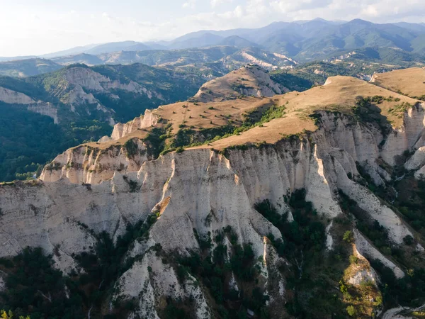 Légi Naplemente Kilátás Melnik Homok Piramisok Blagoevgrad Régió Bulgária — Stock Fotó