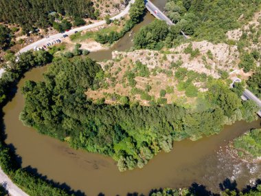 Bulgaristan 'ın Kresna Boğazı' nın şaşırtıcı hava manzarası