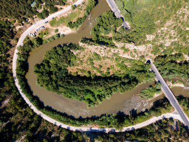 Bulgaristan 'ın Kresna Boğazı' nın şaşırtıcı hava manzarası