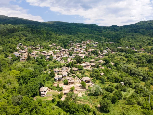 Vista Aérea Vila Kovachevitsa Com Autênticas Casas Século Xix Região — Fotografia de Stock