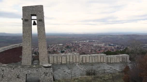 Aerial View Monument Three Generations Közelében Város Perushtitsa Bulgária — Stock videók