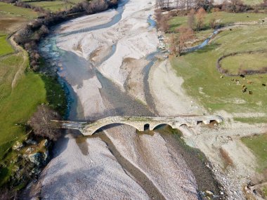 Bulgaristan 'ın Kardzhali Bölgesi' ndeki Rodop Dağları 'ndaki Nenkovo köyü yakınlarındaki antik Roma köprüsü