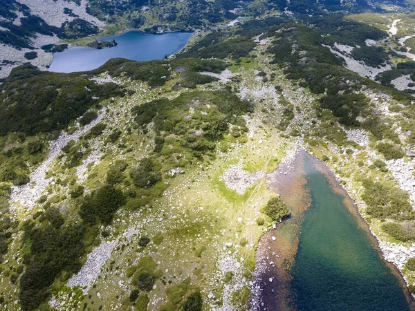 Widok Lotu Ptaka Jezioro Żaba Góra Pirin Bułgaria — Zdjęcie stockowe