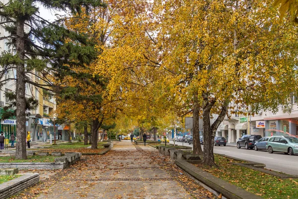 Montana Bulgária Novembro 2020 Edifício Típico Rua Centro Cidade Montana — Fotografia de Stock