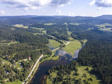 Bulgaristan 'ın Beglika Reservoir, Pazardzhik bölgesinin hava manzarası