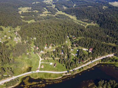 Bulgaristan 'ın Beglika Reservoir, Pazardzhik bölgesinin hava manzarası