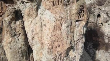 Dazhdovnitsa 'nın hava manzarası - Rodop Dağları' ndaki Antik Trakya mabedi, Bulgaristan 'ın Kardzhali bölgesi