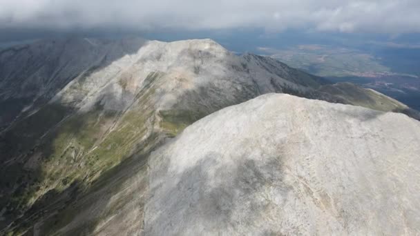 Vista Aérea Vihren Peak Pirin Mountain Bulgária — Vídeo de Stock