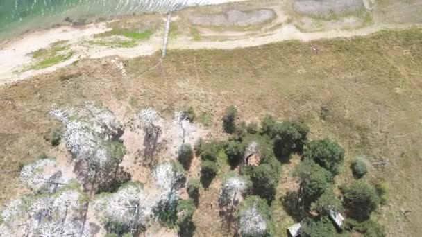 Pemandangan Udara Pulau Waduk Batak Region Pazardzhik Bulgaria — Stok Video