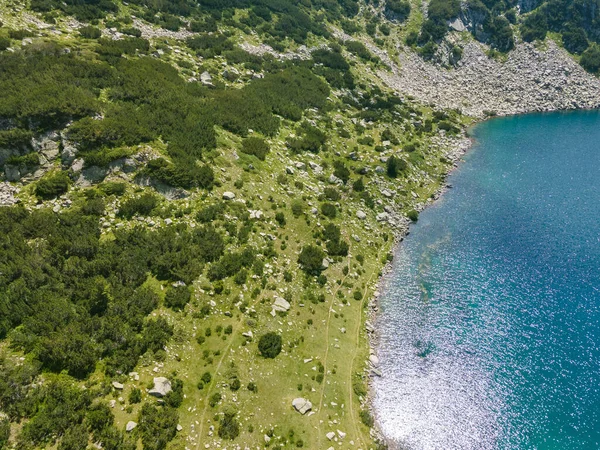 Pemandangan Udara Danau Fish Banderitsa Pirin Mountain Bulgaria — Stok Foto