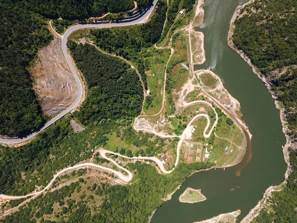 Vue Aérienne Été Réservoir Tsankov Kamak Région Smolyan Bulgarie — Photo