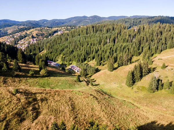 Letecký Pohled Rhodopské Hory Vesnici Stoykite Letoviska Pamporovo Smolyan Region — Stock fotografie